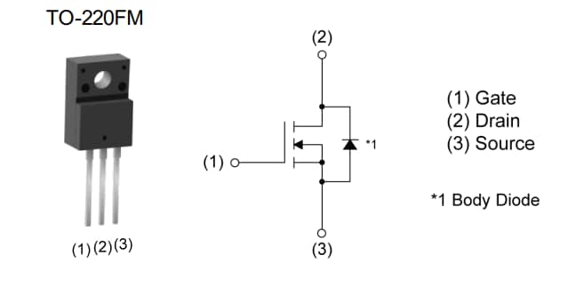 Schema di circuito di applicazione - ROHM Semiconductor MOSFET di potenza R60/R65 N-Ch